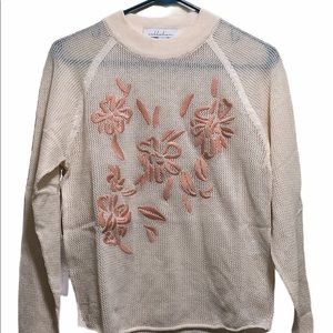 NWT Callahan Embroidered Floral Crewneck